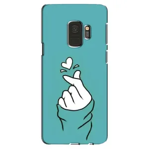 Чехлы (Знак сердечка) на Samsung Galaxy S9, G960 (Сердечко на бирюзовом)