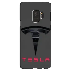 Силиконовый бампер с картинкой машины на Samsung Galaxy S9, G960 (Logo TESLA)