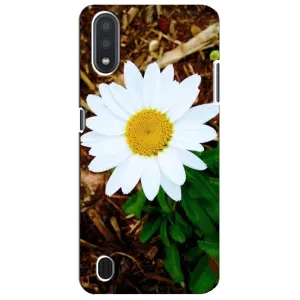 Чехол с ромашками на Sansung Galaxy M01 Core (A013F) (Белая ромашка)