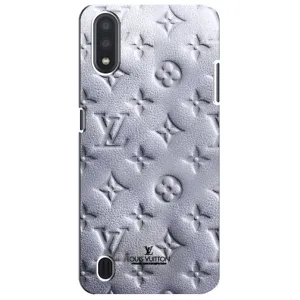 Текстурный Чехол Louis Vuitton для Самсунг М01 Кор (Белый ЛВ)