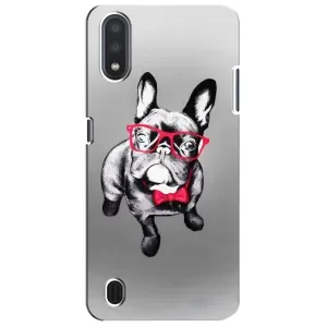 Чехол (ТПУ) Милые собачки для Sansung Galaxy M01 Core (A013F) (Бульдог в очках)