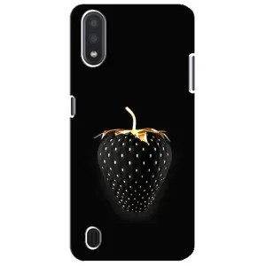 Чехол с изображением вкусной еды для Sansung Galaxy M01 Core (A013F) (Чёрная клубника)