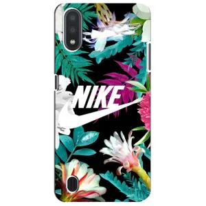 Силиконовый Чехол на Sansung Galaxy M01 Core (A013F) с картинкой Nike (Цветочный Nike)