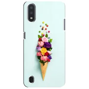 Чехлы с тематикой "ЦВЕТЫ" на Sansung Galaxy M01 Core (A013F) (Цветок-мороженное)