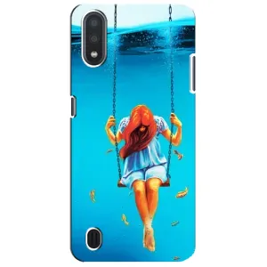 Чохол Стильні дівчата на Sansung Galaxy M01 Core (A013F) (Дівчина на гойдалці)
