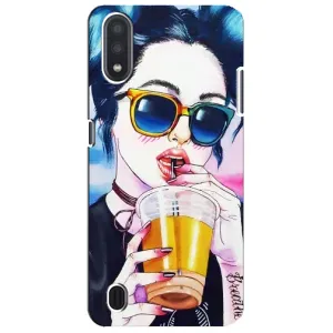Чохол з картинкою Модні Дівчата Sansung Galaxy M01 Core (A013F) (Дівчина з коктейлем)