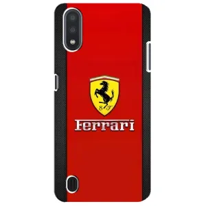 Силиконовый бампер с картинкой машины на Sansung Galaxy M01 Core (A013F) (Ferrari Logo)