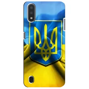 Чехол с картинкой (Патриотический ГЕРБ) на Sansung Galaxy M01 Core (A013F) (Герб и Флаг Украины)