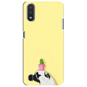 Бампер для Sansung Galaxy M01 Core (A013F) с картинкой "Песики" (Кактус на голове)