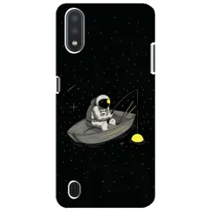 Силіконовый Чохол з принтом "Космонавти" на Sansung Galaxy M01 Core (A013F) (Космонавт на рибалці)