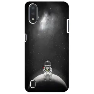 Силіконовый Чохол з принтом "Космонавти" на Sansung Galaxy M01 Core (A013F) (Космонавт романтик)