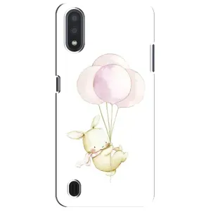 Силиконовый бампер с картинкой животных для Sansung Galaxy M01 Core (A013F) (Кролик и шарики)
