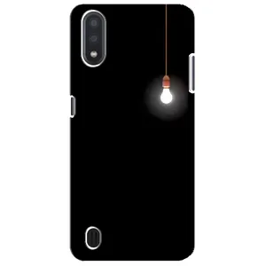 Чехол с картинками на черном фоне для Sansung Galaxy M01 Core (A013F) (Лампочка)