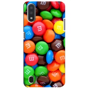 Чехол с изображением вкусной еды для Sansung Galaxy M01 Core (A013F) (Разноцветные M&M'S)