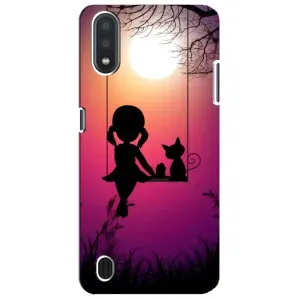 Девчачий Чехол для Sansung Galaxy M01 Core (A013F) (На качели)