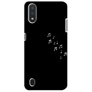Чехол с картинками на черном фоне для Sansung Galaxy M01 Core (A013F) (Ноты)