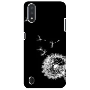 Силиконовый Чехол с одуванчиками на Sansung Galaxy M01 Core (A013F) (Одуванчик на чёрном)
