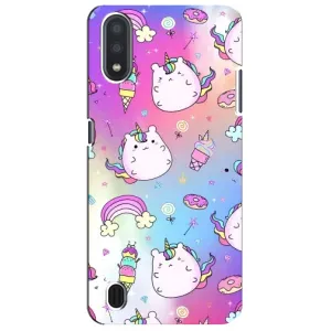 Чехол Unicorn на Sansung Galaxy M01 Core (A013F) (Радуга и Единорог)