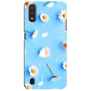 Чехол с Цветами для Sansung Galaxy M01 Core (A013F) (ромашки на голубом)