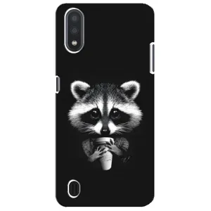 Силиконовый Чехол с Енотами на Sansung Galaxy M01 Core (A013F) (С кофем)