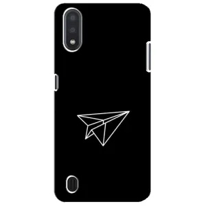 Чехол с картинками на черном фоне для Sansung Galaxy M01 Core (A013F) (Самолетик)