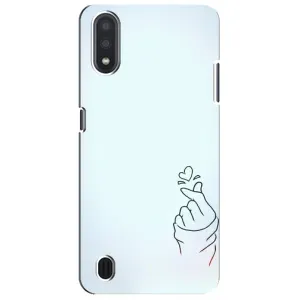 Чехлы (Знак сердечка) на Sansung Galaxy M01 Core (A013F) (Сердце на голубом)