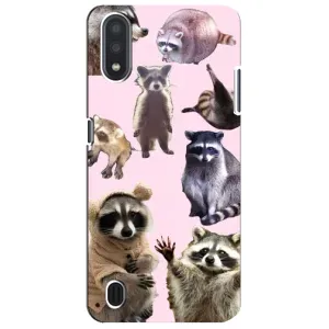 Силиконовый Чехол с Енотами на Sansung Galaxy M01 Core (A013F) (Смешные Еноты)