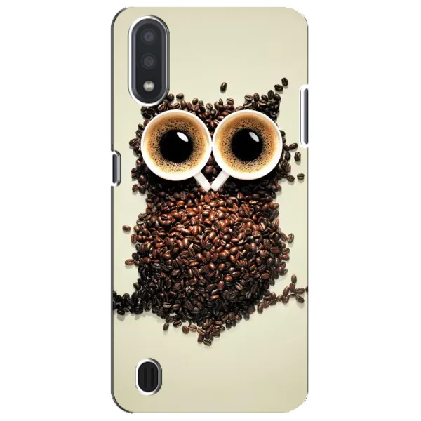 Чехол с рисунком «Сова с зерен кофе» для Samsung Galaxy M01 Core (A013F) Чехол с рисунком «Сова с зерен кофе» для Samsung Galaxy M01 Core (A013F)