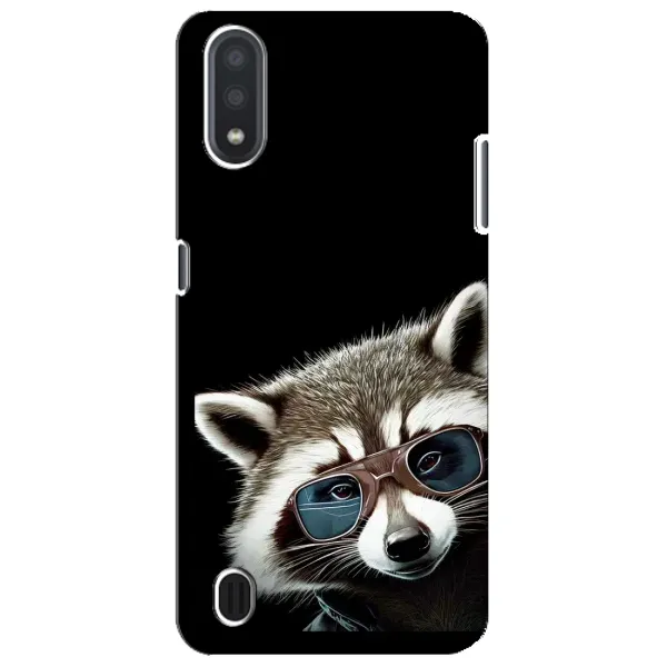 Чехол с рисунком «Стильный Енот» для Samsung Galaxy M01 Core (A013F)