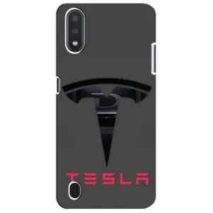 Силиконовый бампер с картинкой машины на Sansung Galaxy M01 Core (A013F) (Logo TESLA)