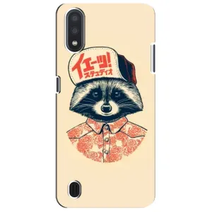 Силиконовый Чехол с Енотами на Sansung Galaxy M01 Core (A013F) (В кепчику)