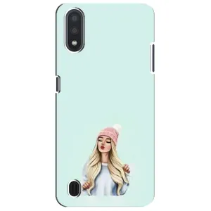 Силіконовый Чохол на Sansung Galaxy M01 Core (A013F) з картинкой Модных девушек (В шапці)