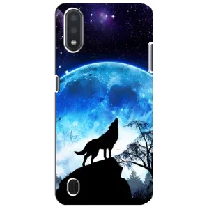 Чехол с Волком на Sansung Galaxy M01 Core (A013F) (Воет на луну)