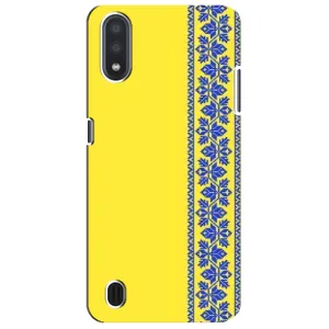 Силиконовый Чехол на Sansung Galaxy M01 Core (A013F) (Вышиванка на желтом)