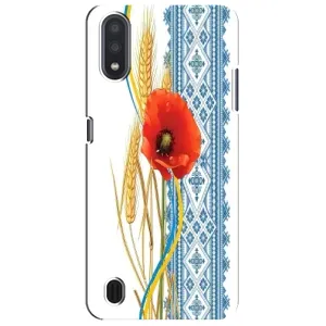 Силиконовый Чехол на Sansung Galaxy M01 Core (A013F) с картинкой Вышиванки (Вышиванка с цветком)