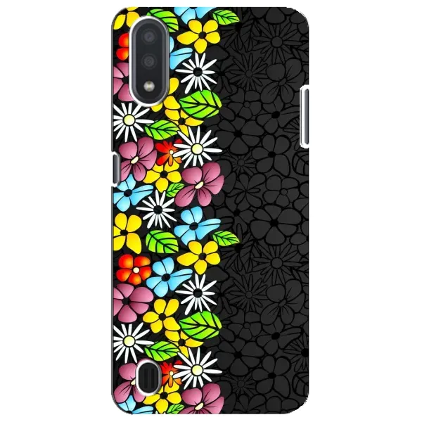 Чехол с рисунком «Яркие цветы на черном» для Samsung Galaxy M01 Core (A013F) Чехол с рисунком «Яркие цветы на черном» для Samsung Galaxy M01 Core (A013F)