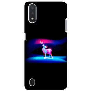 Силиконовый бампер с картинкой животных для Sansung Galaxy M01 Core (A013F) (Яркий олень)
