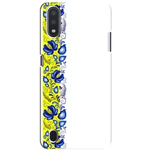 Силиконовый Чехол на Sansung Galaxy M01 Core (A013F) с картинкой Вышиванки (Желто-синяя вышиванка)