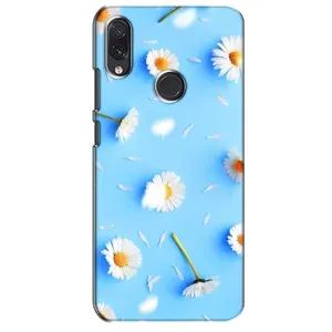 Чохол з Квітами для Sansung Galaxy M01s (ромашки на блакитному)