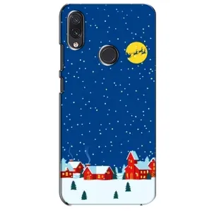 Силиконовый бампер на рождество для Sansung Galaxy M10s (Город в снегу)
