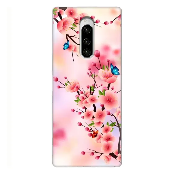 Чехол с рисунком «Бабочки на сакуре» для Sony Xperia 1 Чехол с рисунком «Бабочки на сакуре» для Sony Xperia 1