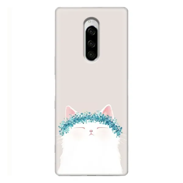 Чехол с рисунком «Белый котик» для Sony Xperia 1 Чехол с рисунком «Белый котик» для Sony Xperia 1