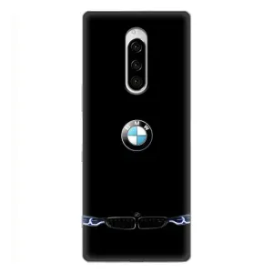 Силиконовый бампер с картинкой машины на Sony Xperia 1 (Черный BMW)