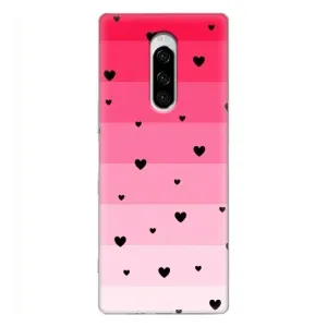 Чехлы с тематикой "Маленькие Сердечки" на Sony Xperia 1 (Чорные сердечки)