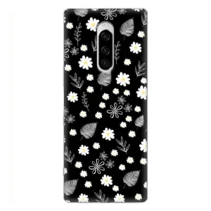 Чохли з тематикою "КВІТИ" на Sony Xperia 1 (цвітіння на чорному)