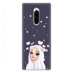 Чехол Стильные девушки на Sony Xperia 1 (Девушка и сердечки)