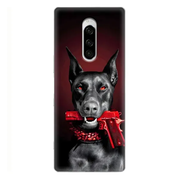 Чехол с рисунком «Доберман злой» для Sony Xperia 1 Чехол с рисунком «Доберман злой» для Sony Xperia 1