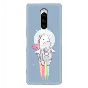 Чехол Unicorn на Sony Xperia 1 (Единорог космонавт)