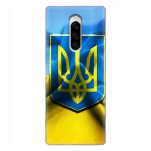 Чехол с картинкой (Патриотический ГЕРБ) на Sony Xperia 1 (Герб и Флаг Украины)