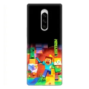 Чехлы для Sony Xperia 1 (Персонажи Майн Крафт) (Герой Майнкрафт)